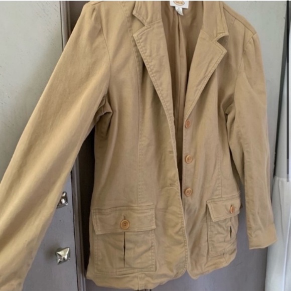 Vintage Talbots Stretch Tan Blazer Jacket - Picture 2 of 7